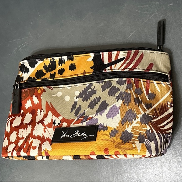 Vera Bradley "Painted Feathers" Cosmetic Bags & Flat Iron Case NWT & NWOT 3PCs - Picture 2 of 12